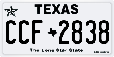TX license plate CCF2838