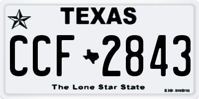 TX license plate CCF2843