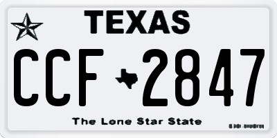 TX license plate CCF2847