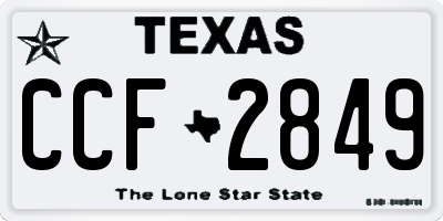 TX license plate CCF2849