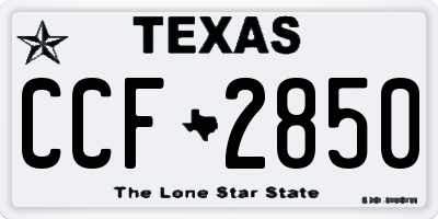 TX license plate CCF2850