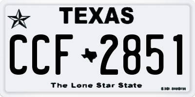 TX license plate CCF2851