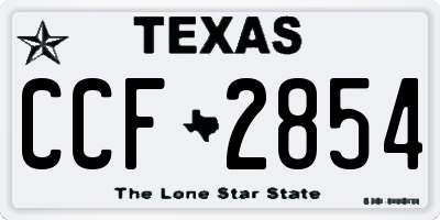 TX license plate CCF2854