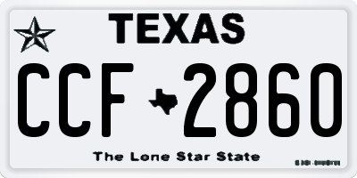 TX license plate CCF2860