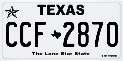 TX license plate CCF2870