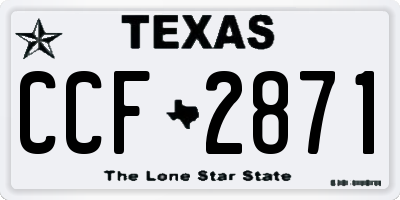 TX license plate CCF2871