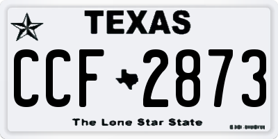 TX license plate CCF2873