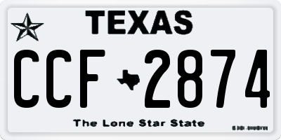 TX license plate CCF2874
