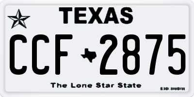 TX license plate CCF2875