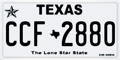 TX license plate CCF2880
