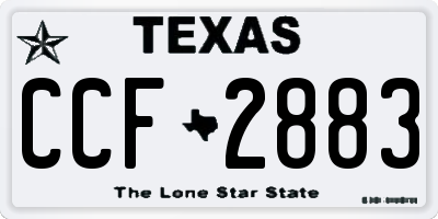 TX license plate CCF2883