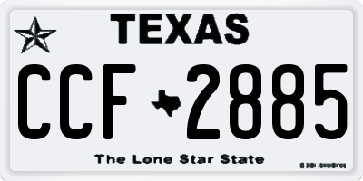 TX license plate CCF2885