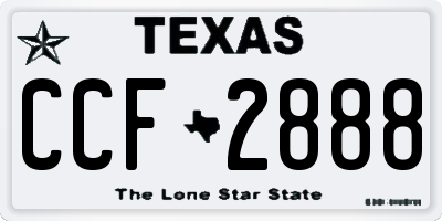 TX license plate CCF2888