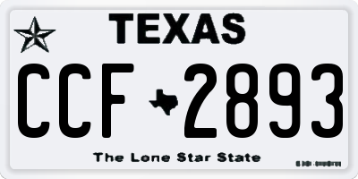 TX license plate CCF2893
