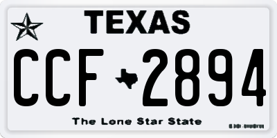 TX license plate CCF2894