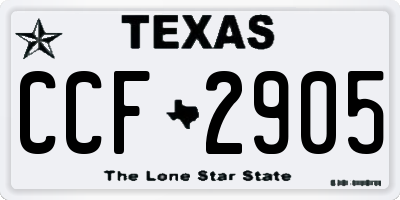 TX license plate CCF2905
