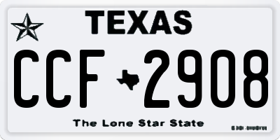 TX license plate CCF2908