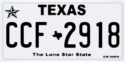 TX license plate CCF2918