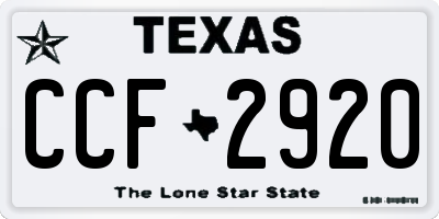 TX license plate CCF2920