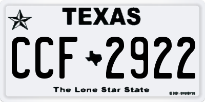 TX license plate CCF2922