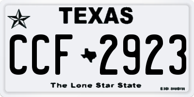 TX license plate CCF2923