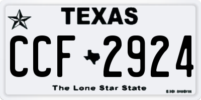 TX license plate CCF2924