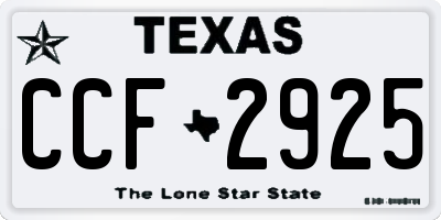 TX license plate CCF2925