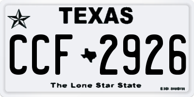 TX license plate CCF2926