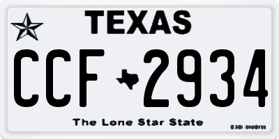 TX license plate CCF2934