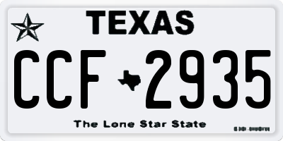 TX license plate CCF2935