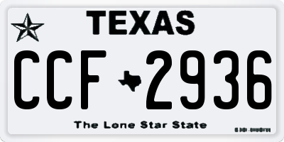 TX license plate CCF2936