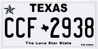 TX license plate CCF2938