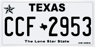 TX license plate CCF2953