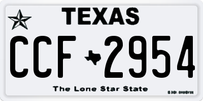 TX license plate CCF2954
