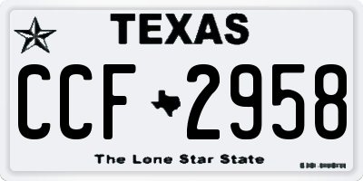 TX license plate CCF2958