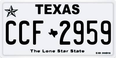 TX license plate CCF2959