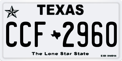 TX license plate CCF2960
