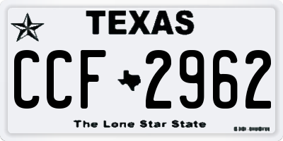 TX license plate CCF2962
