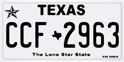 TX license plate CCF2963