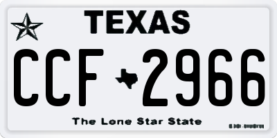 TX license plate CCF2966