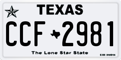 TX license plate CCF2981