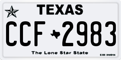 TX license plate CCF2983