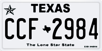 TX license plate CCF2984