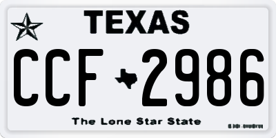 TX license plate CCF2986