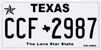 TX license plate CCF2987