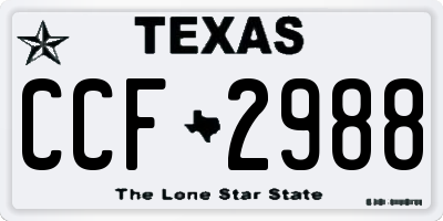 TX license plate CCF2988