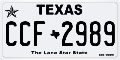 TX license plate CCF2989