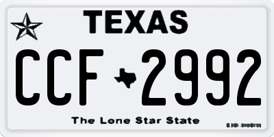 TX license plate CCF2992