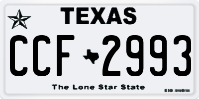 TX license plate CCF2993