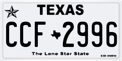 TX license plate CCF2996